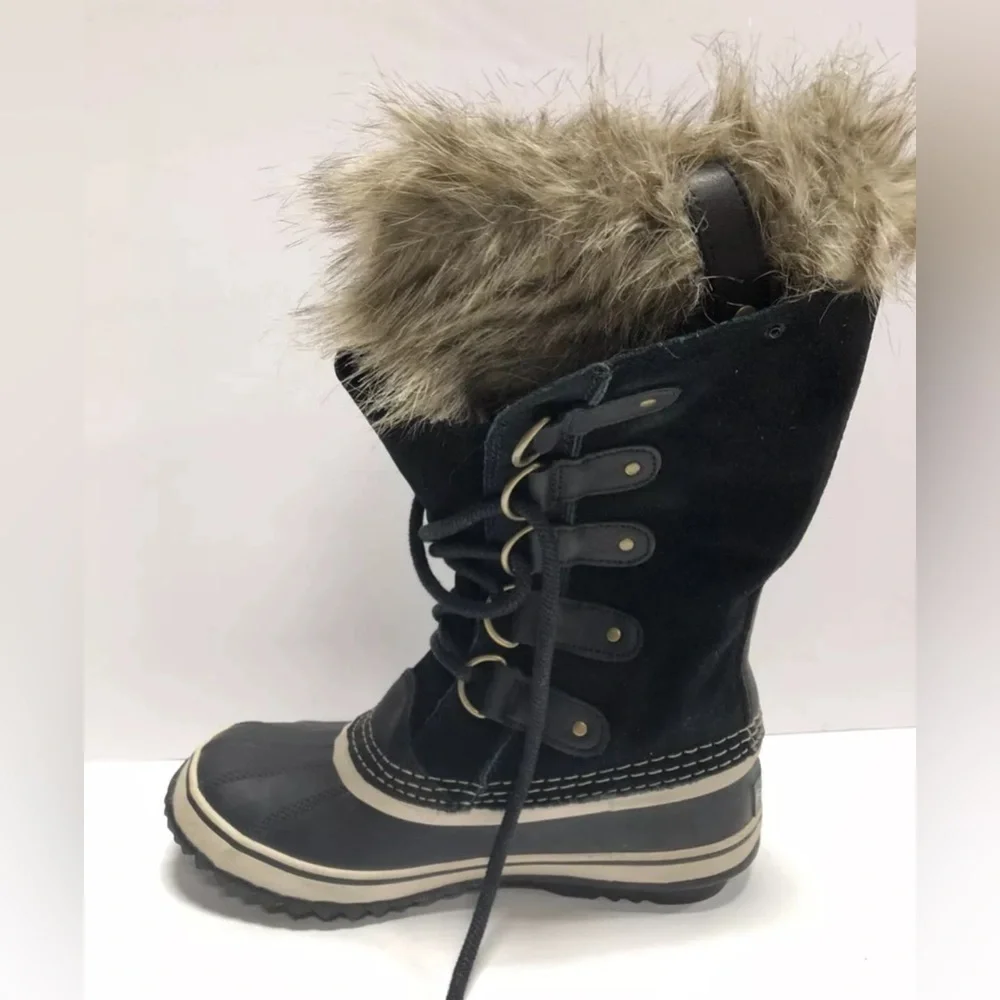 Sorel Women's Joan Of Arctic, Black Waterproof Winter Snow Boot Size 7 M